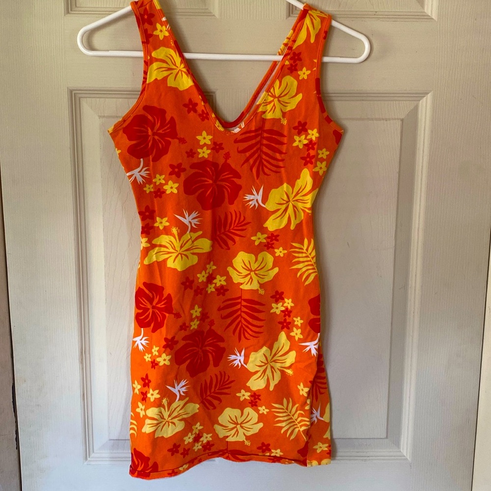 Orange Hawaiian dress